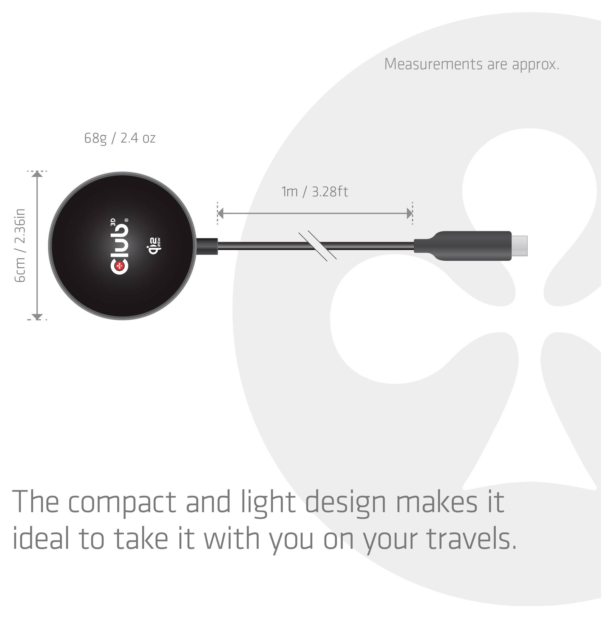 club3D bezdrátová indukční nabíječka 25 W Qi2 USB-C 25Wa CAC-3027 Výstup Qi standard černá-3
