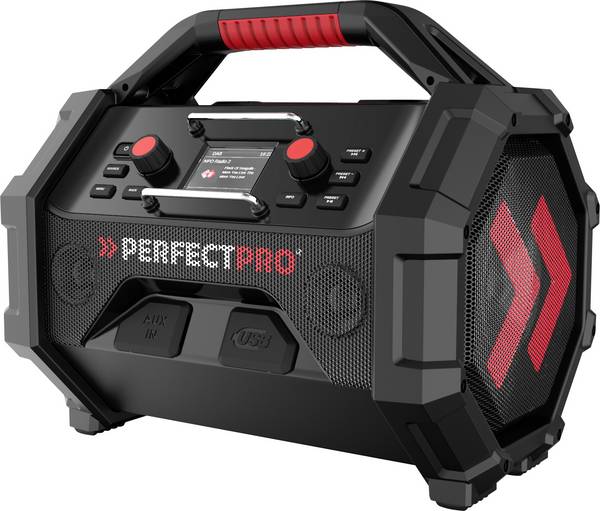 PerfectPro Perfectpro Rocktagon 18v OCT-18V odolné rádio, DAB+, FM, DAB+, černá, červená
