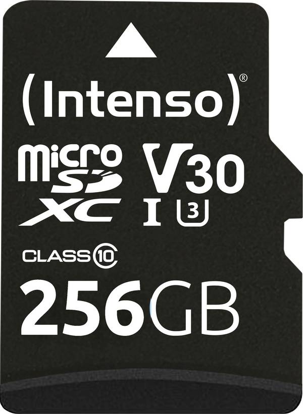 Intenso Professional paměťová kartam miniSDXC Retail 256 GB Class 10, UHS-I U3, v30 Video Speed Class Vodotěsný, Teplotně odolná
