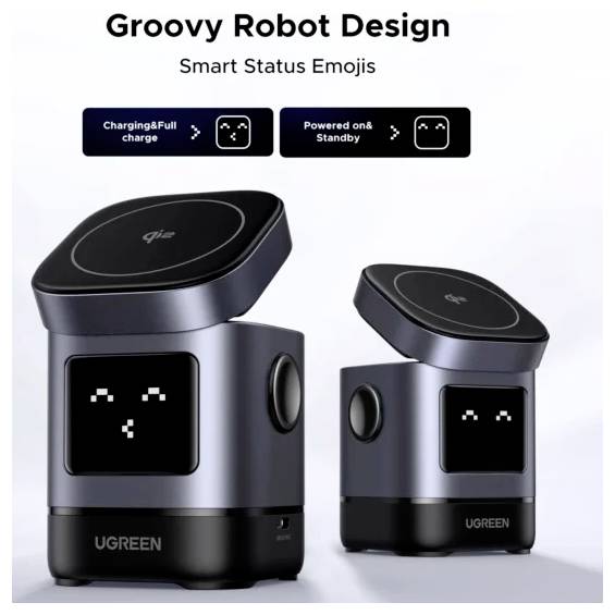 UGREEN bezdrátová indukční nabíječka 20 W Uno W709 45775 Výstup 1x Apple MagSafe, Qi standard černá, šedá-5