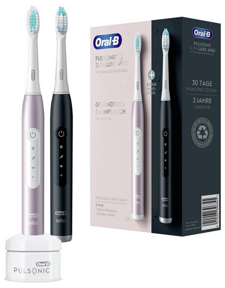 Braun Oral-B Pulsonic Slim Luxe 4900 rose gold/matte black elektrický kartáček na zuby, sonický, Růženín, černá, Oral B-0