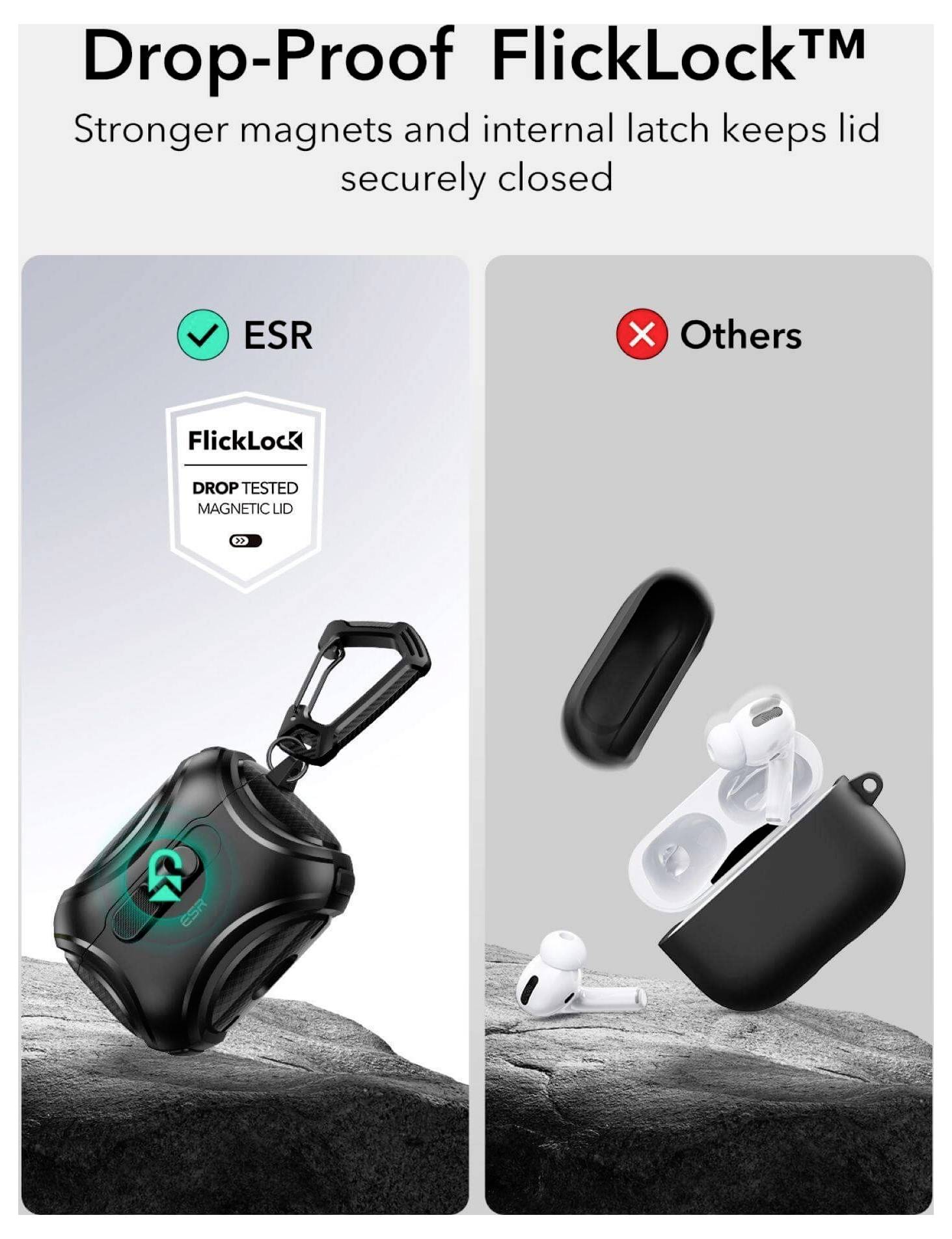 ESR Cyber FlickLock HaloLock Ochranné nabíjecí pouzdro Vhodné pro (sluchátka):sluchátka in-ear černá-4
