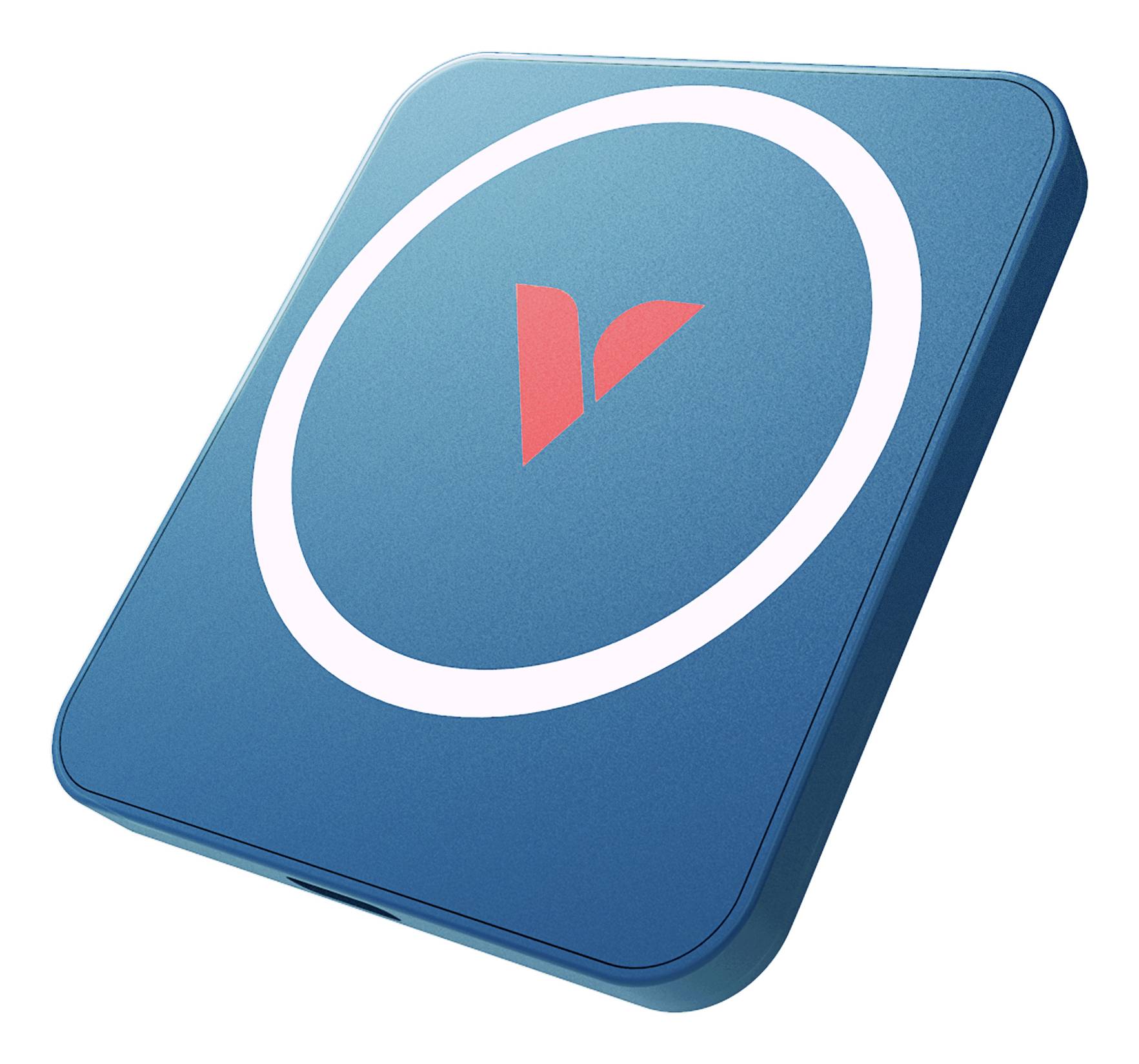 Ruka držící modrý Vodafone USB modem/klíček před obrazovkou tabletu.