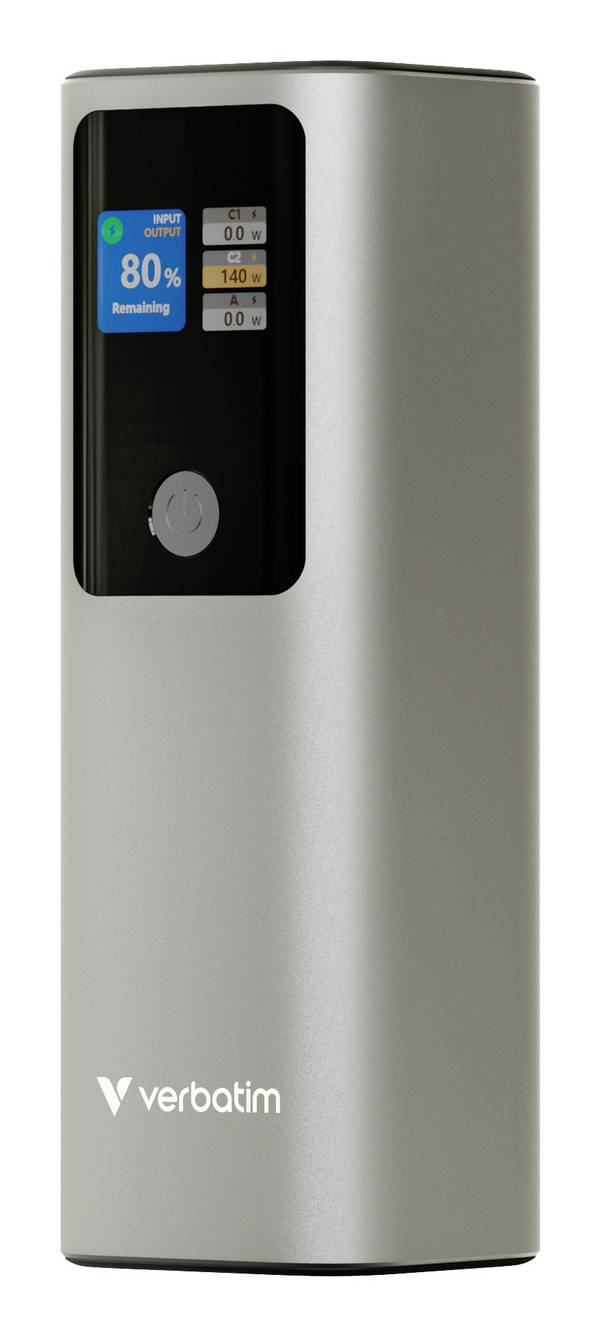 Verbatim Charge ´n´ Go powerbanka Li-Ion, 27000 mAh, QC 3.0, šedá, Indikátor stavu