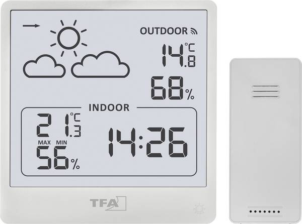TFA Dostmann Funk-Wetterstation CLEO 35.1176.02 digitální bezdrátová meteostanice Předpověď pro 12 až 24 hodin Počet senzorů (max.) 1 ks