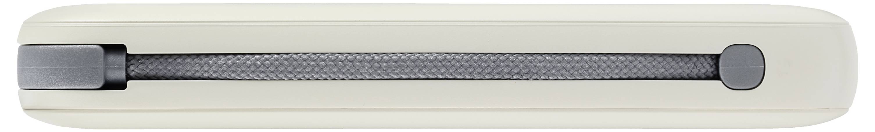 Obdélníkový béžový USB vysavač s horizontální hubicí na čištění klávesnic a malých prostor.
