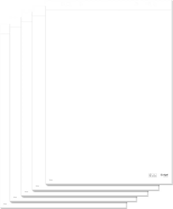 Sigel MU166 blok na flipchart Počet listů: 100 bez linek 68 cm x 98 cm  bílá