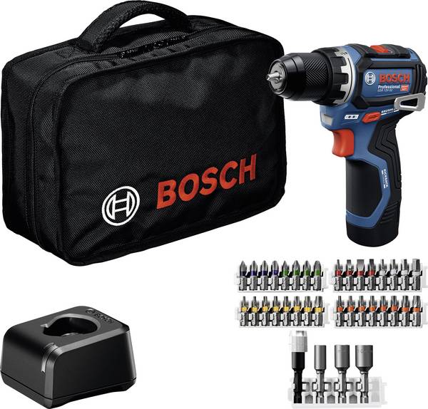 Bosch Professional  aku šroubovák, 12 V, 2 Ah Li-Ion bezkartáčové, akumulátor, vč. nabíječky, 0615A500CF