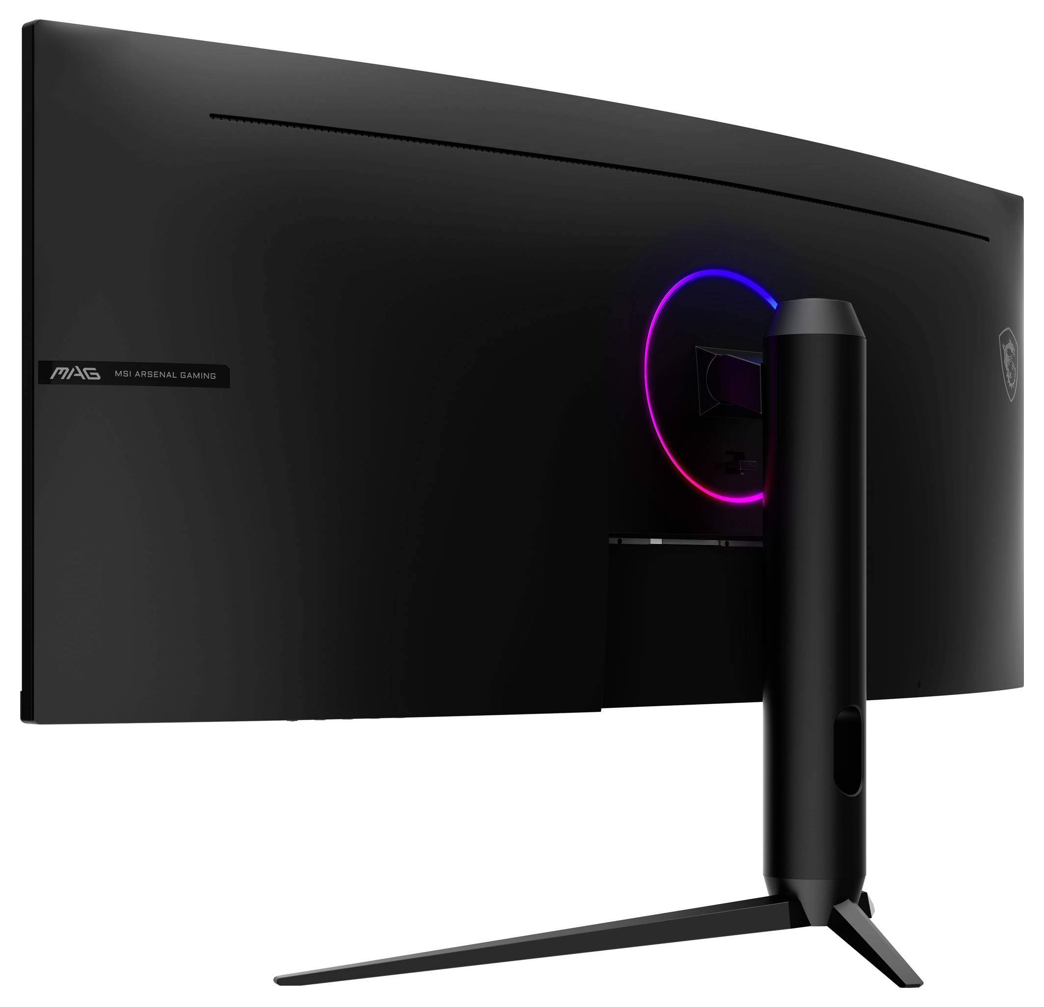 Zakřivený herní monitor s LED podsvětlením, zobrazující elegantní design a pevný stojan, ideální pro pohlcující herní zážitky.