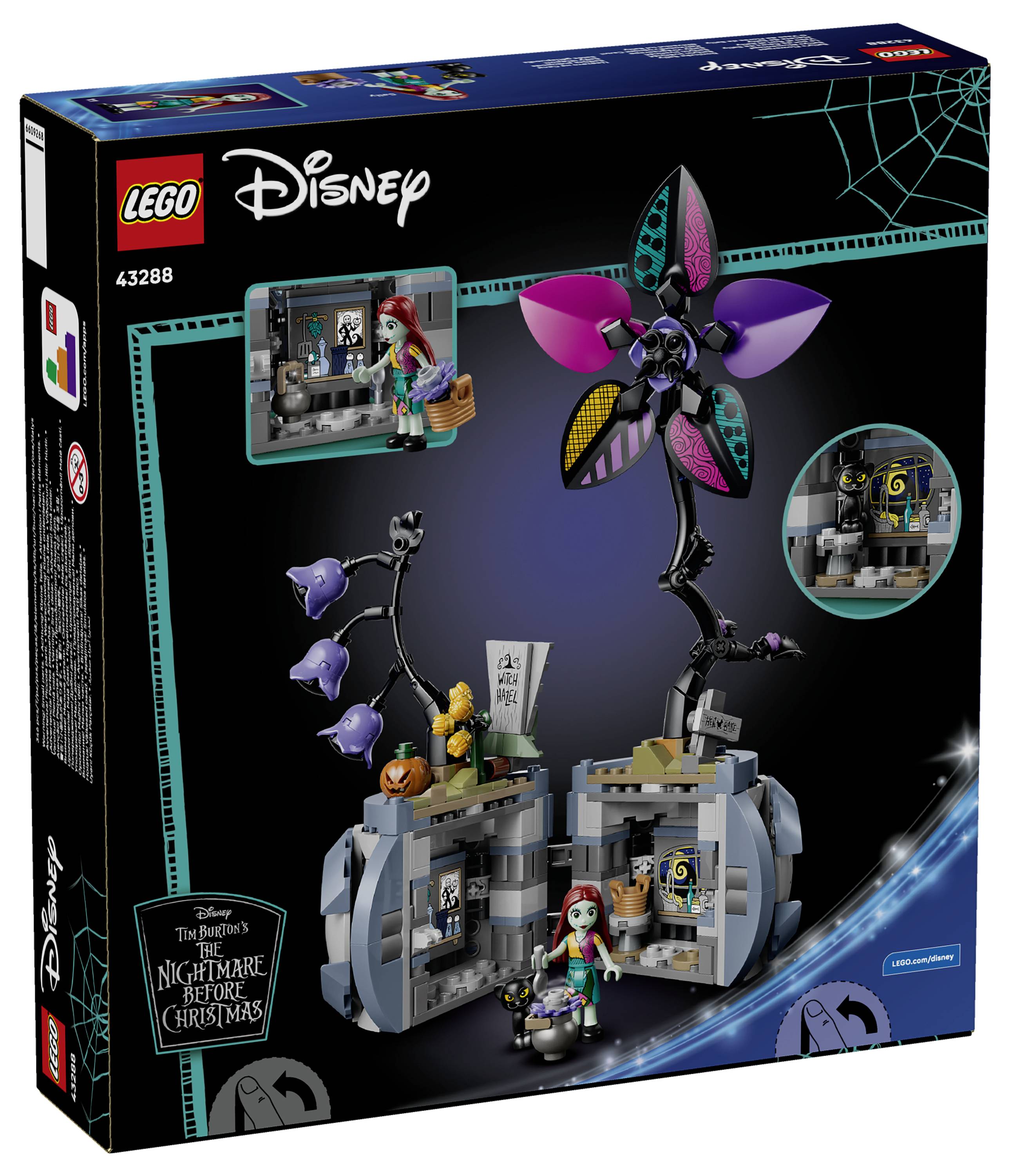 'LEGO Disney Noční můra před Vánoci set vystavený. Obsahuje Jacka Skeletona, Sally a prvky s tematikou Halloweenova Městečka.'