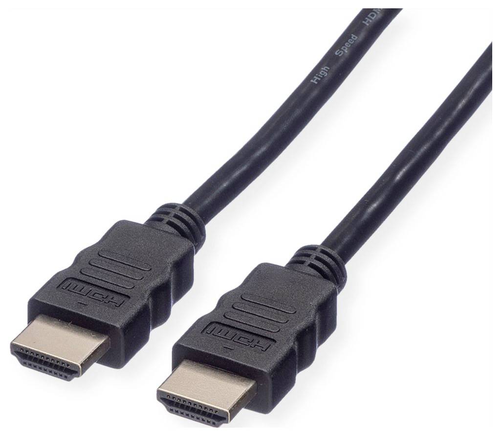 Dva černé HDMI kabely s konektory, používané pro přenos video a audio signálů mezi zařízeními, jako jsou počítače a televizory.