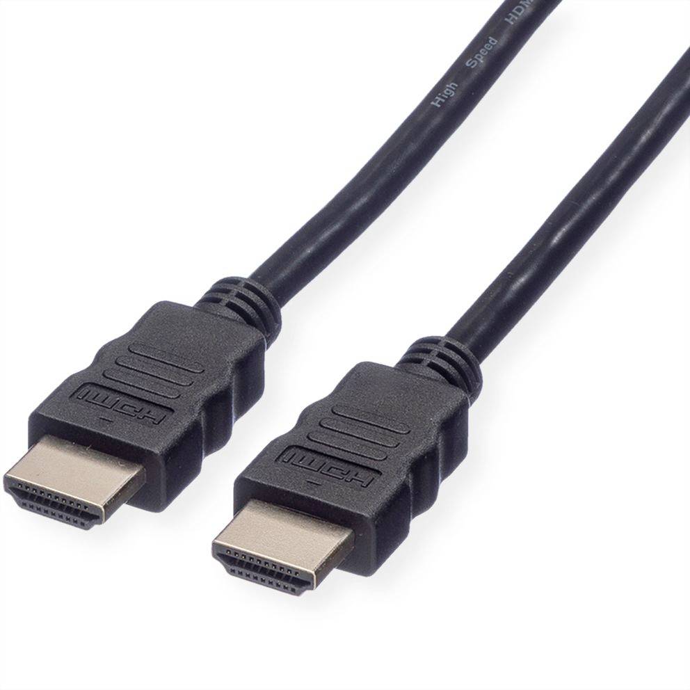 Dva HDMI kabely s černými konektory a pozlacenými konci, používané pro přenos zvukových a obrazových signálů mezi zařízeními.