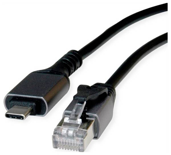 Value Adaptérový kabel USB-C® na RJ45  USB 3.2 Gen2 USB-C ® zástrčka, konektor rj45 5 m černá  12.99.1169