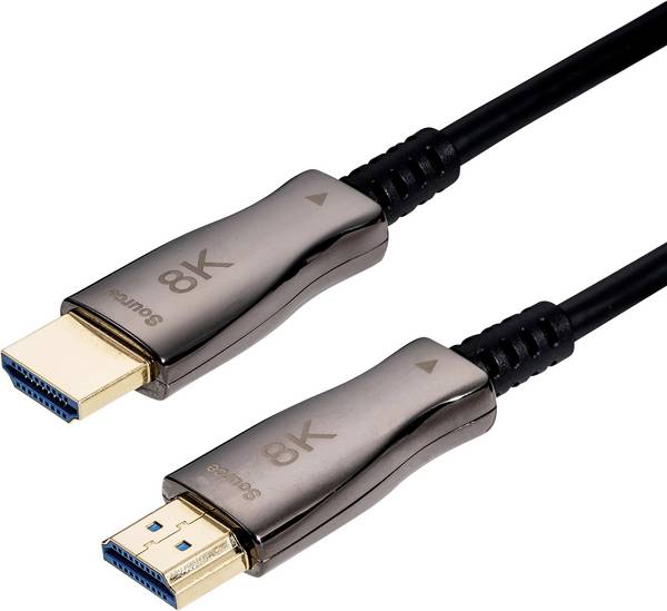Value HDMI kabel Zástrčka HDMI-A 10 m černá 14.99.3488 8K UHD, Aktivní se zesílením signálu, AOC (aktivní optický kabel) HDMI kabel