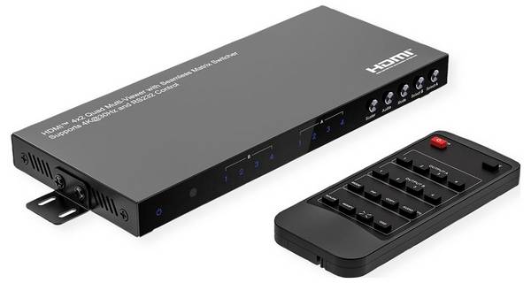 Value  4x2 porty HDMI quad rozbočovač režim více pohledů, s dálkovým ovládáním, funkce plynulého přepínání, kovový ukazatel