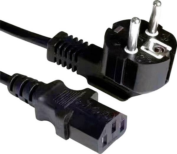 Value 19.99.1014 IEC, PC, Monitor, napájecí kabel  černá 3 m Zahnutý kabelový vývod