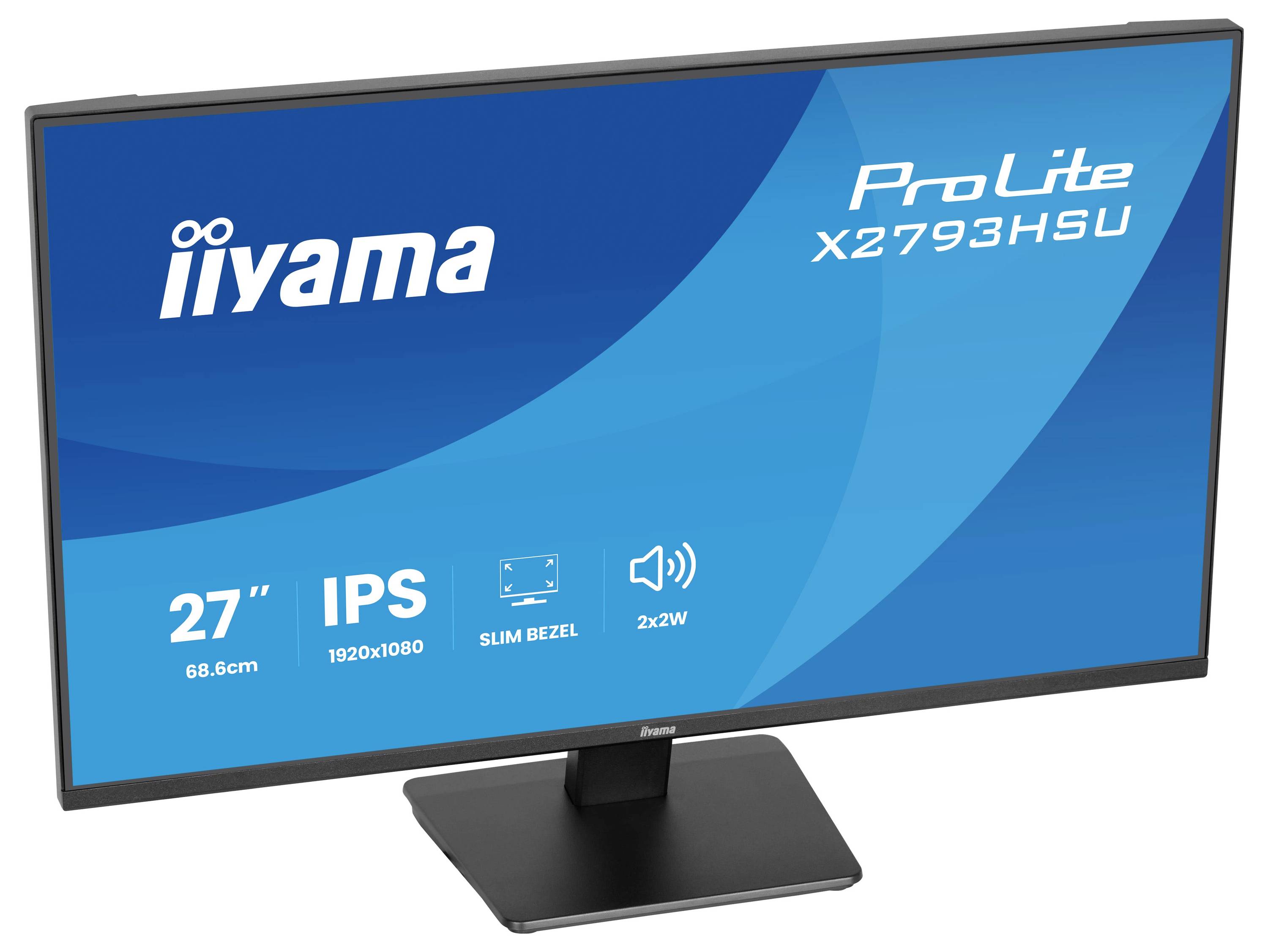 Monitor iiyama ProLite X2793HSU s 27" displejem, technologií IPS, rozlišením 1920x1080, úzkým rámečkem a 22W reproduktorem.