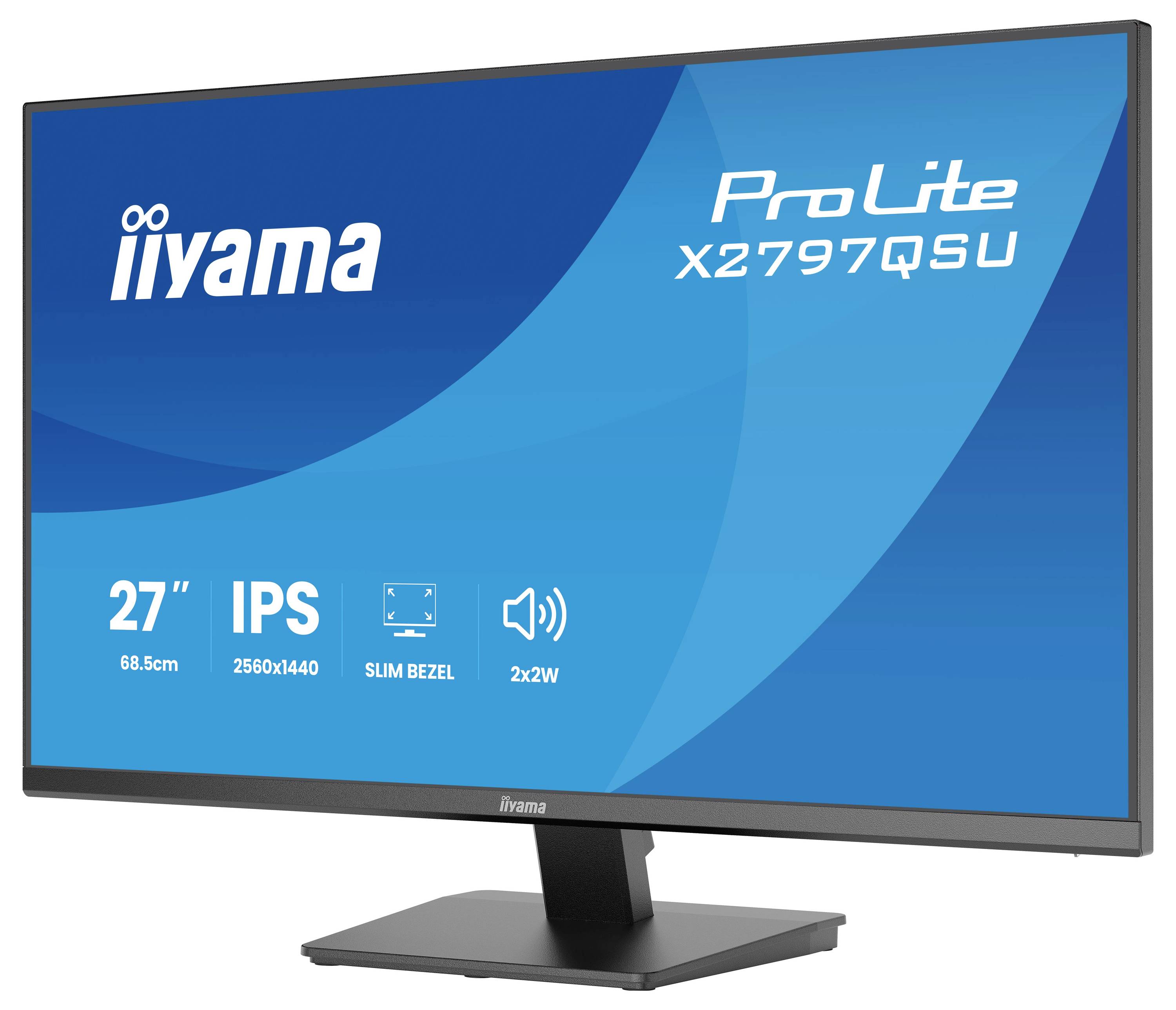 Monitor iiyama ProLite X2797QSU, 27 palců, IPS, rozlišení 2560x1440, tenký rámeček, 2x2W reproduktory.