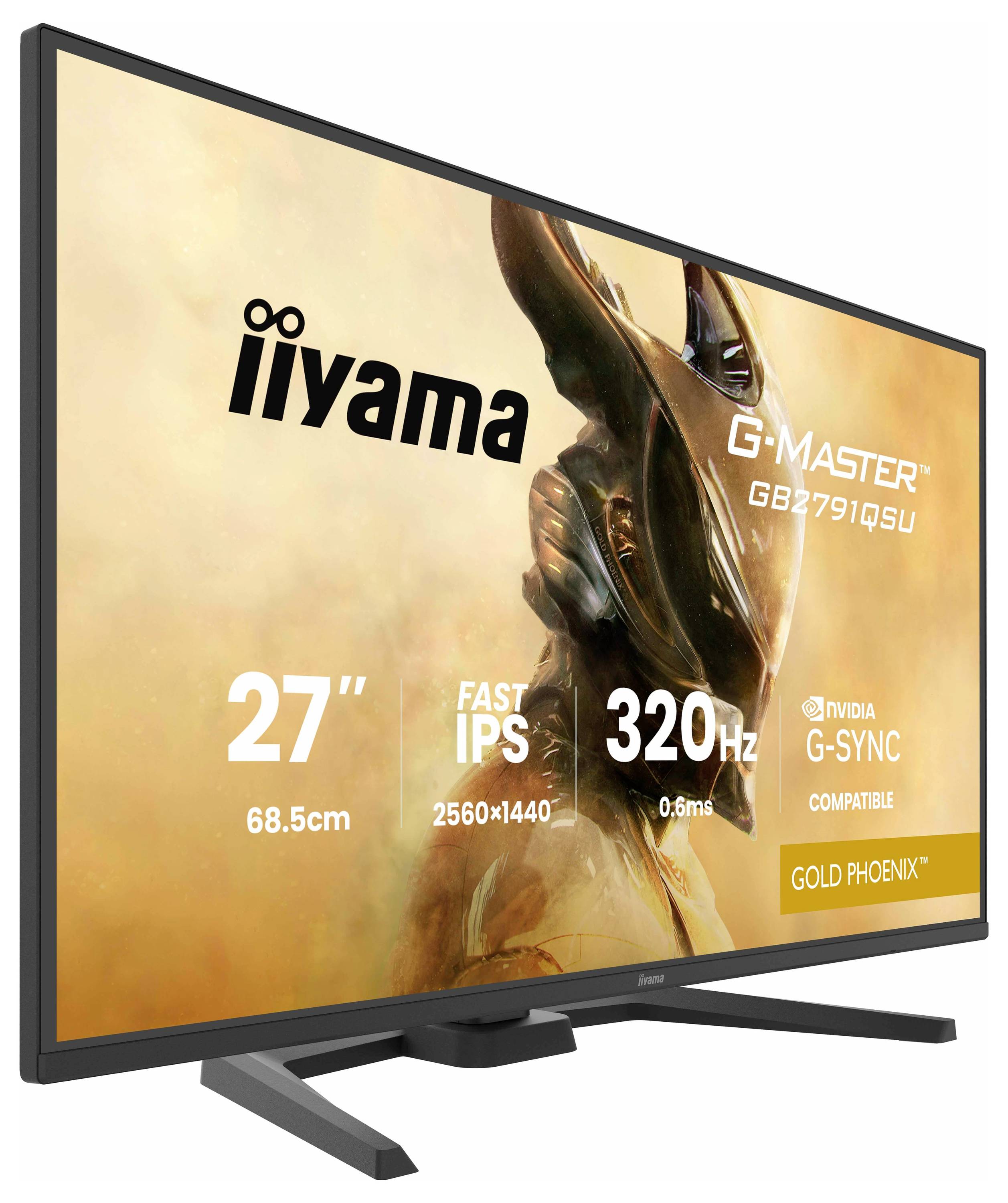 Iiyama G-Master GB2791QSU monitor, 27 palců, Fast IPS, rozlišení 2560x1440, obnovovací frekvence 320Hz, doba odezvy 0,6ms, kompatibilní s G-Sync.