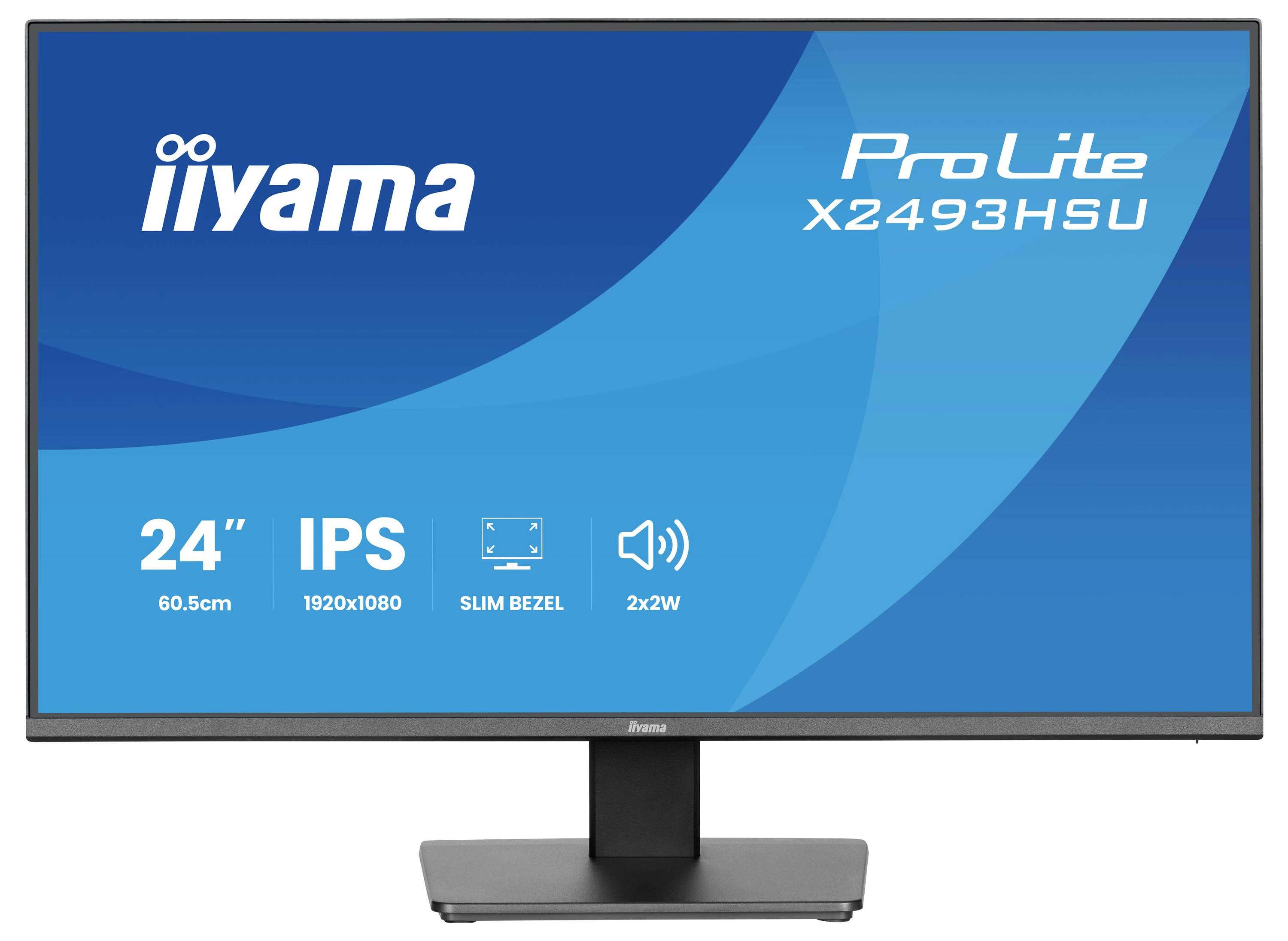 Monitor iiyama ProLite X2493HSU se vyznačuje 24" IPS displejem, rozlišením 1920x1080, úzkým rámečkem a reproduktory 2x2W.