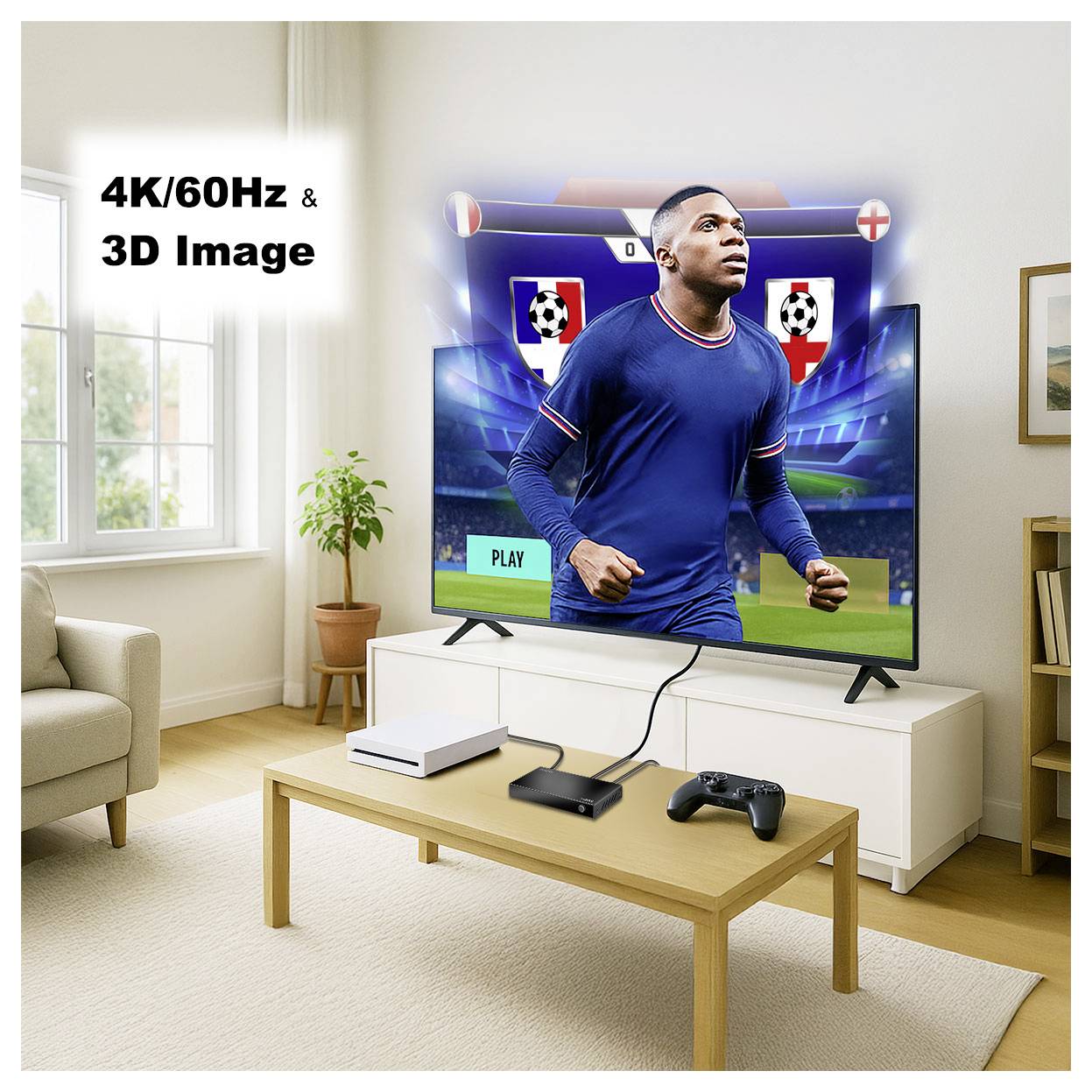 LogiLink HD0066 HDMI rozbočovač LED ukazatel, kovový ukazatel, se stavovými LED černá-4