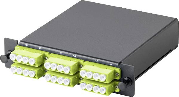 Digitus DN-96433-2-5 rozvodná deska pro optické kabely černá, limetkově zelená , Limetková zelená, bílá 1 ks