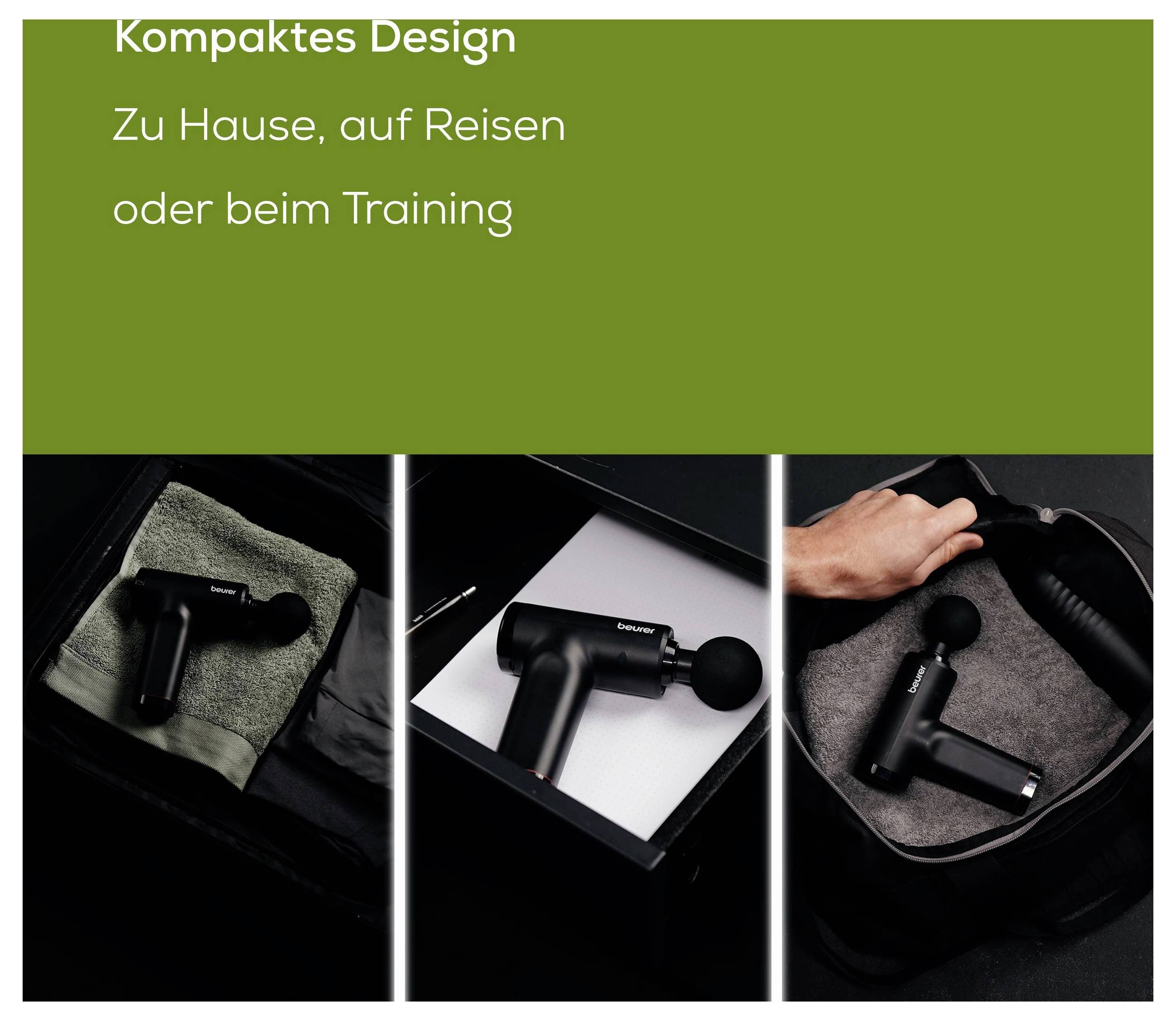 Kompaktní design: Doma, na cestách nebo při tréninku.