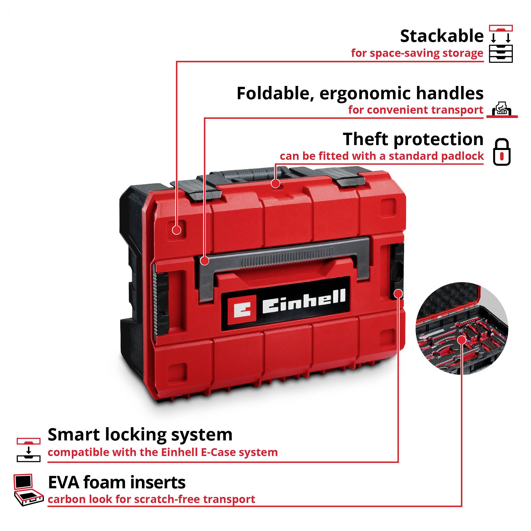 Einhell 92-tlg. Werkzeugkoffer Werkstatt, 370514 kufřík s nářadím-3