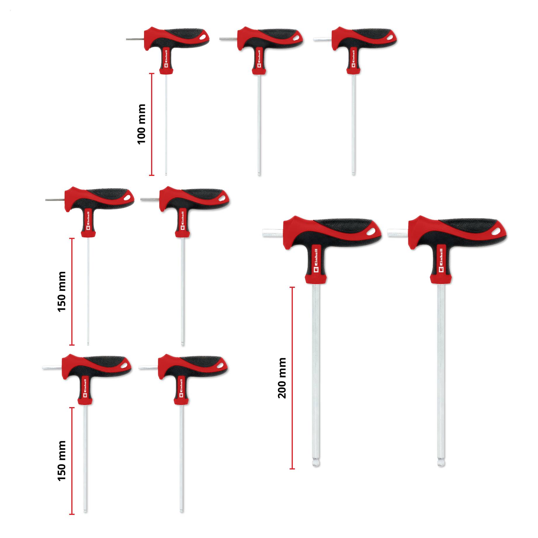 Einhell T-Griff Schraubendreher-Set 9-tlg. Einleger Pad, 370526 vložka, 9dílná-9