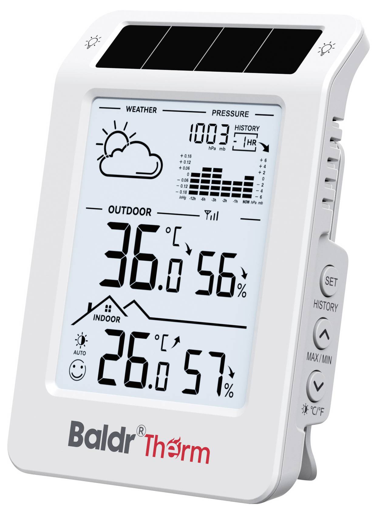 BaldrTherm digitální meteostanice bílá B0596WT2H2P-V1-2