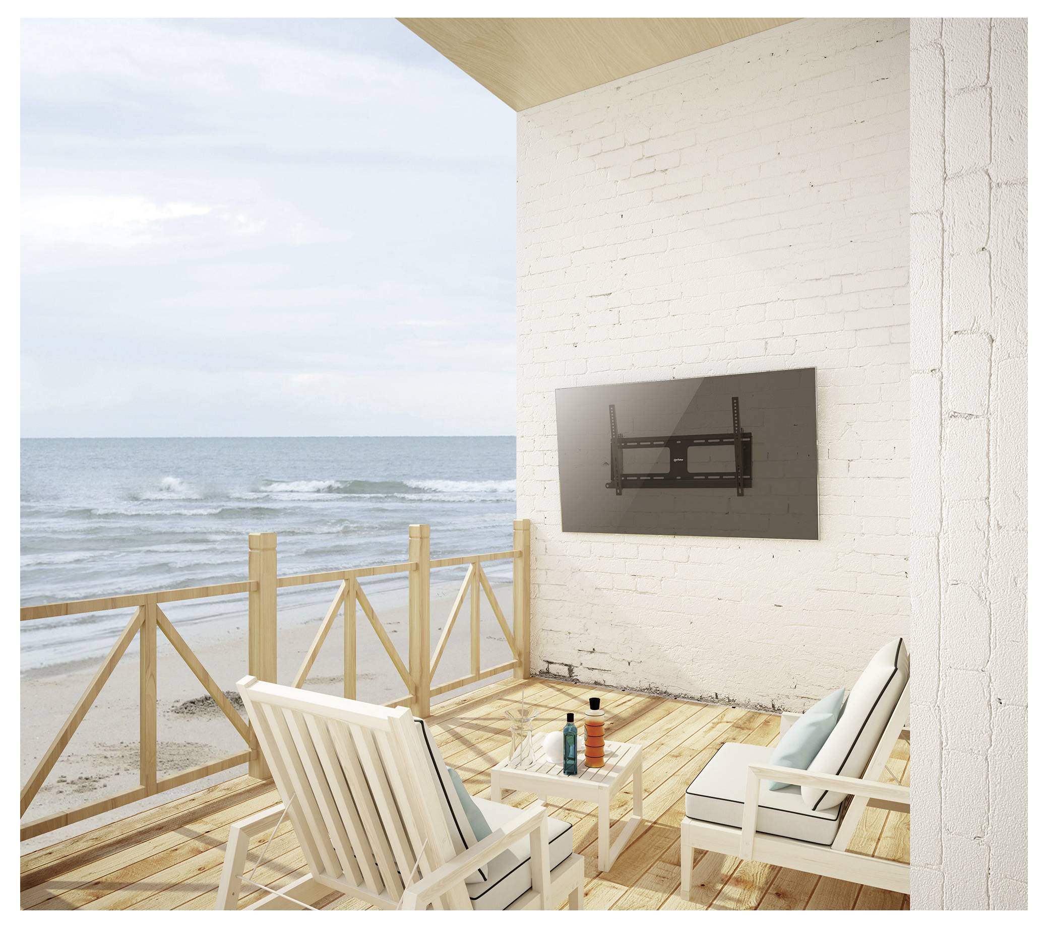 Manhattan Outdoor Anti-Diebstahl TV-Wandhalterung neigbar für 37" bis 86" bis 80kg schwarz TV držák na zeď 94,0 cm (37")-4