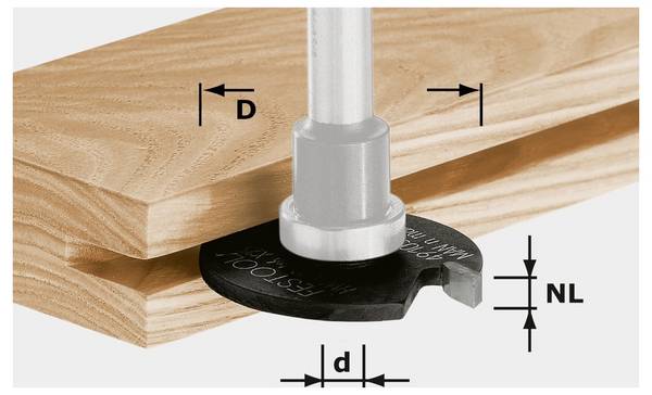 Festool 491056 drážkovací fréza, tvrdokov, okno, 16 mm, Délka 2.50 mm, Vnější Ø 40 mm, Pracovní délka 2.50 mm, Ø hřídele 6 mm