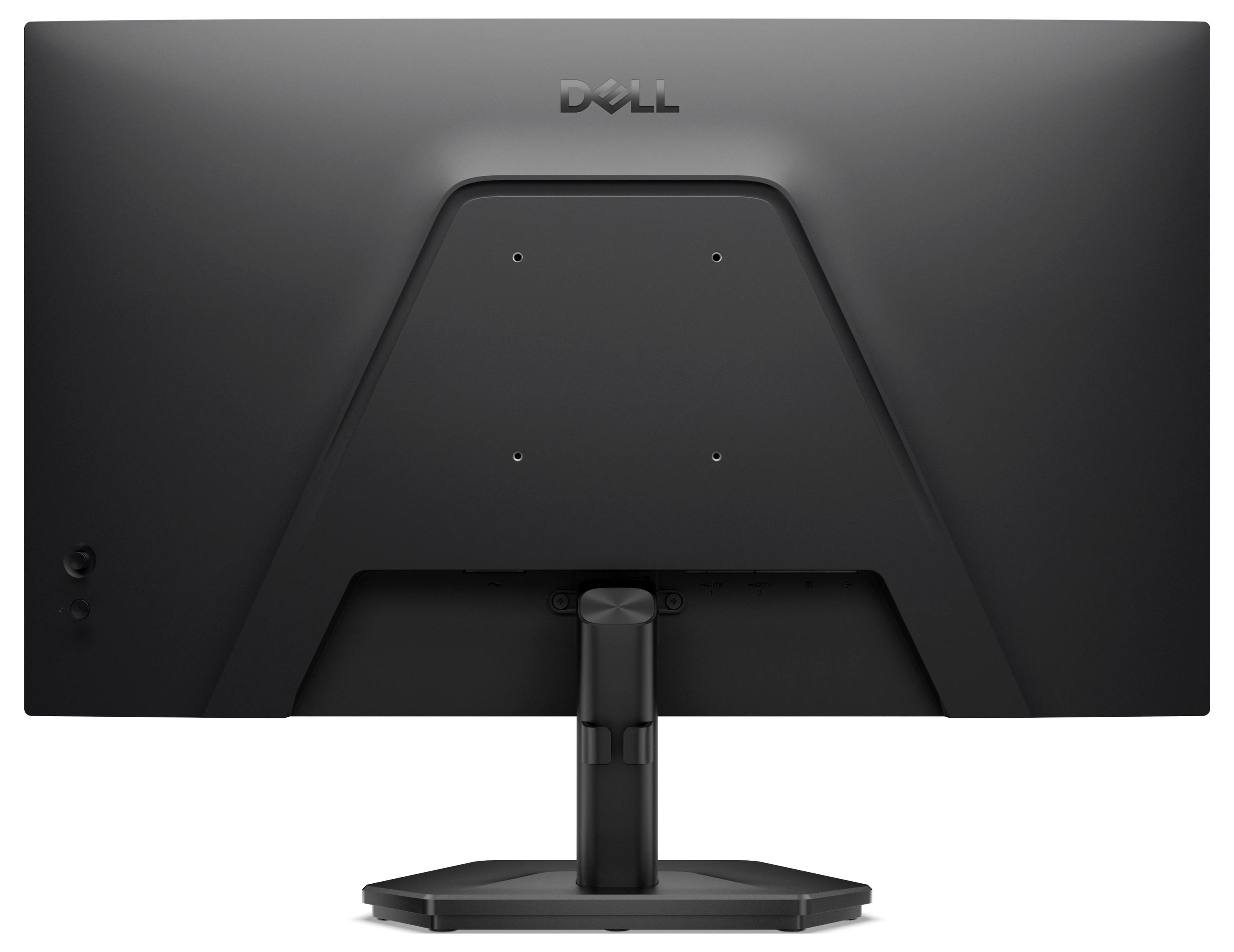 Obrázek ukazuje pohled zezadu na monitor Dell se stojanem a kompatibilitou s VESA připojením.