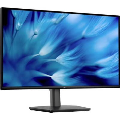 Moderní monitoruje Dell zobrazující detailní snímek abstraktních modrých okvětních lístků.