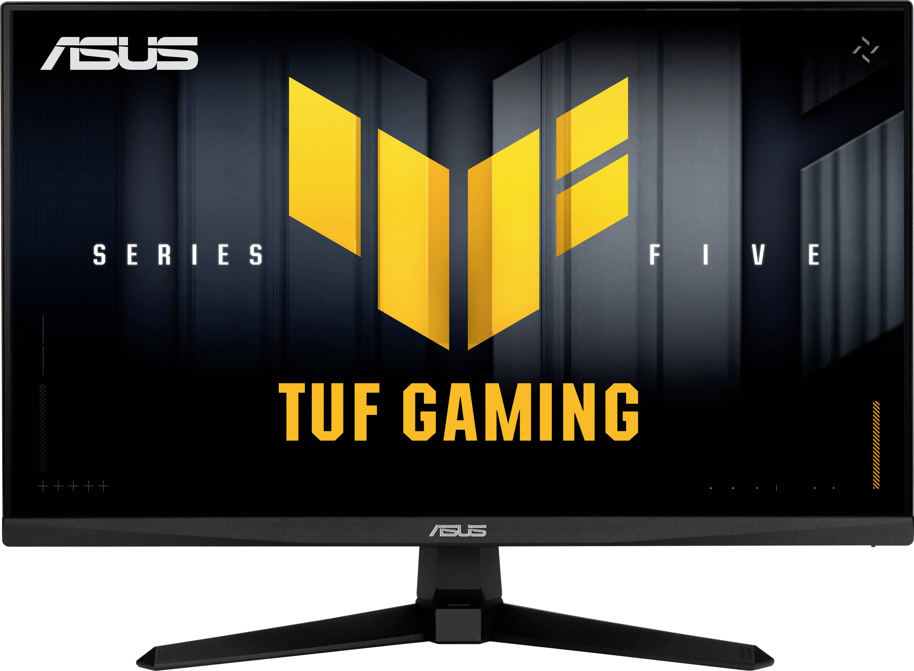 Monitor ASUS TUF Gaming s označením "Series Five", vyznačující se elegantním designem vhodným pro vysoce výkonné hraní.