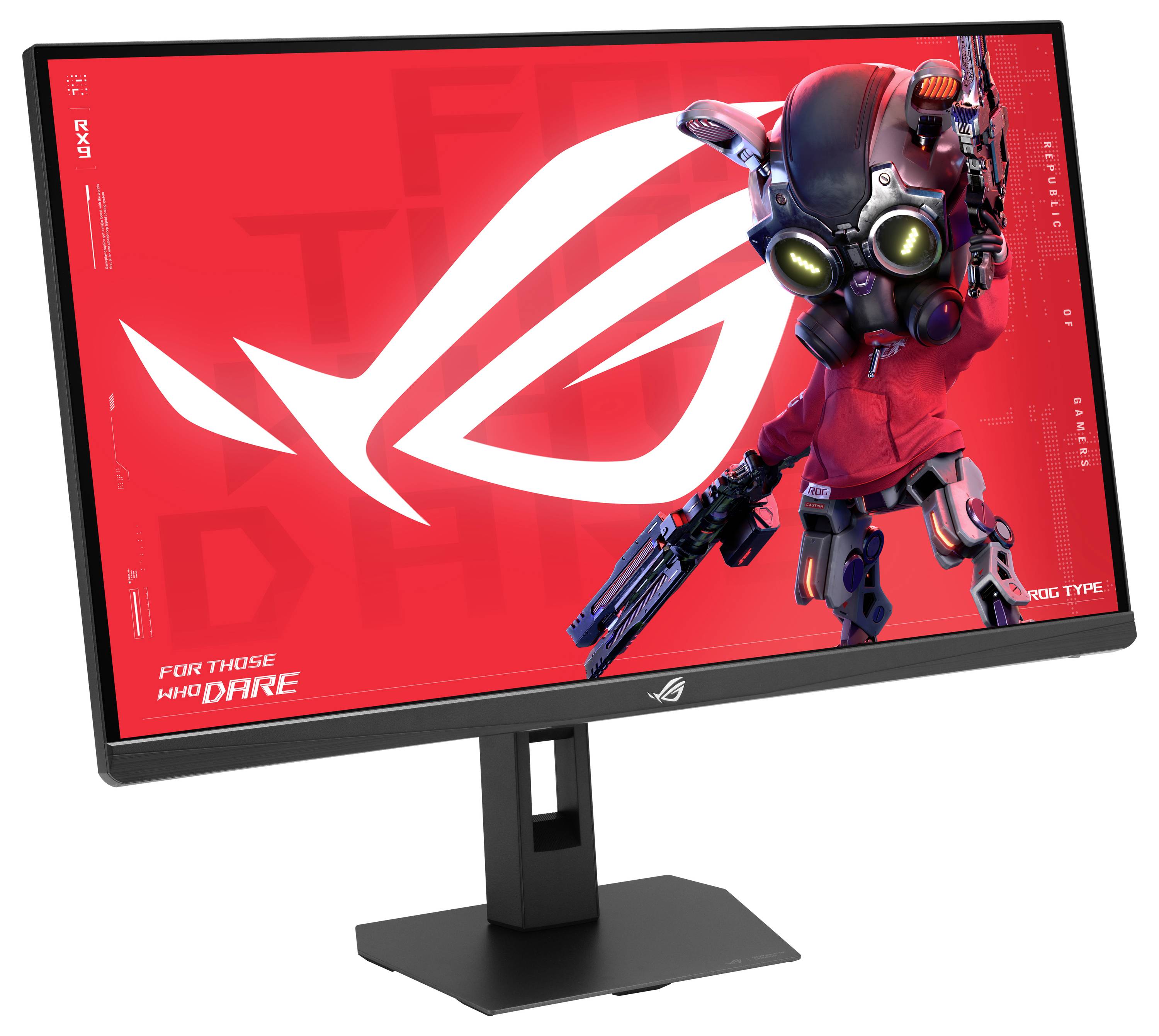 Zakřivený herní monitor ASUS TUF zobrazující logo "Series Five" na obrazovce s černooranžovým motivem.