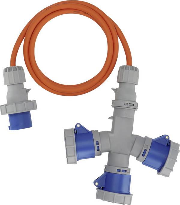 Brennenstuhl 1167670202 napájecí Kempingový prodlužovací CEE kabel, modrá, šedá, oranžová, 2 m