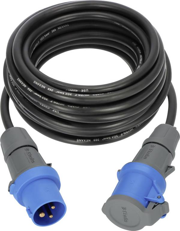 Brennenstuhl 1168650610 napájecí Kempingový prodlužovací CEE kabel, černá, šedá, modrá, 10 m