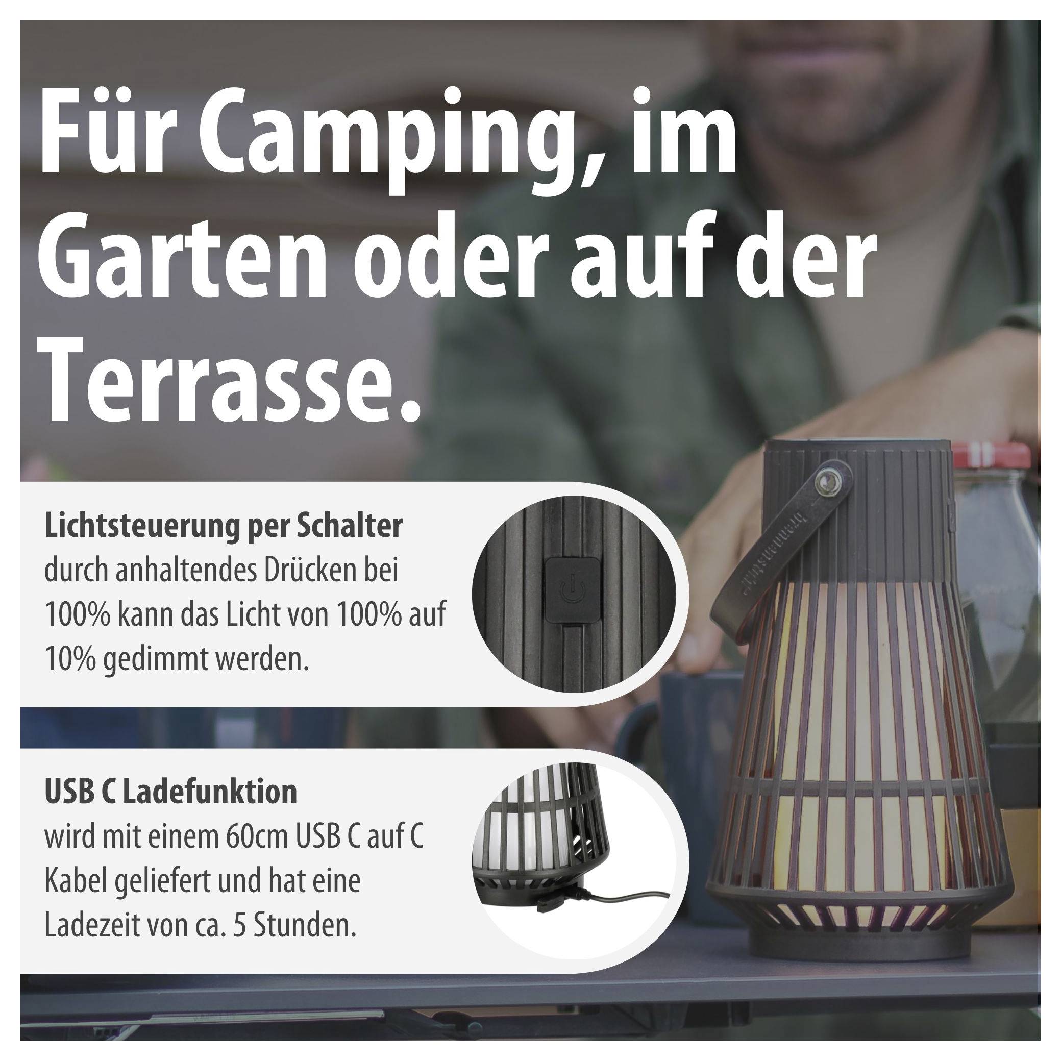 Brennenstuhl 1173740011 FL 100 A LED kempingová lucerna 30 lm napájeno akumulátorem 0.424 černá-4
