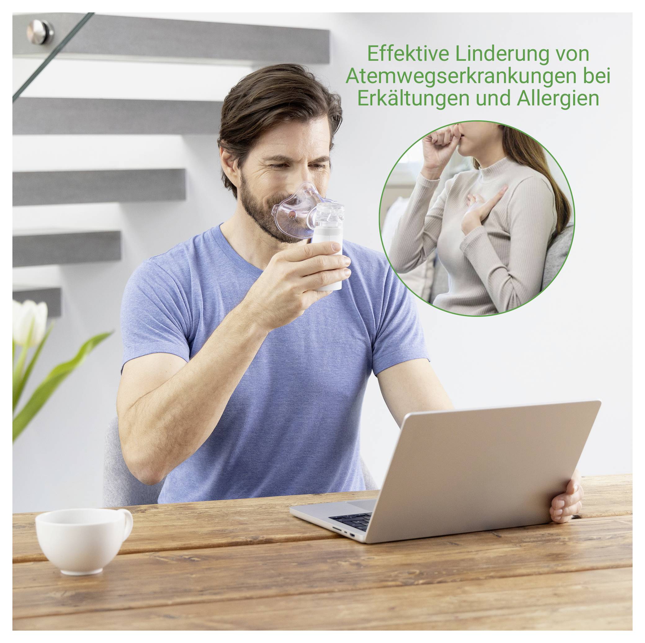 Medisana IN 515 tragbarer Ultraschallvernebler inhalátor s náustkem, s ultrazvukem, s inhalační maskou-3