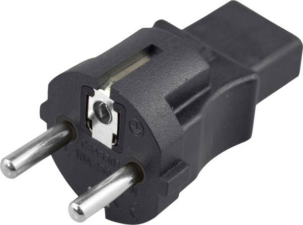 TRU COMPONENTS adaptér zástrčka s ochranným kontaktem - IEC C13 zásuvka 10 A Počet kontaktů: 2 + PE černá 1 ks