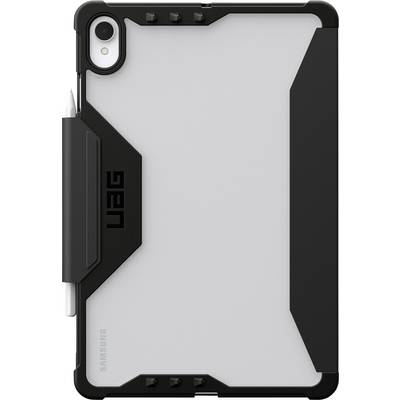 Ochranné pouzdro na tablet s robustním černým designem a průhledným zadkem. Obsahuje držák na stylus na boku.