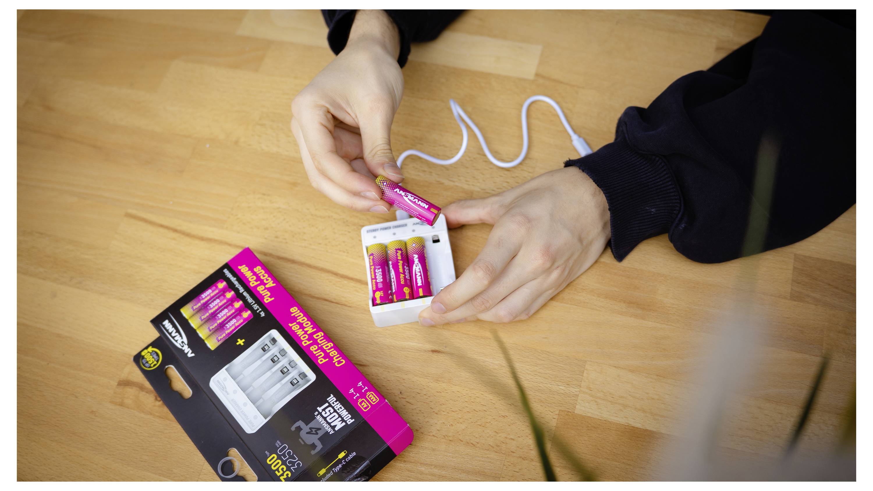 Ansmann Pure Power Set 4× Micro AAA Akkus und Lademodul akumulátor AAA Li-Ion 1250 mAh 1.5 V 1 ks-11