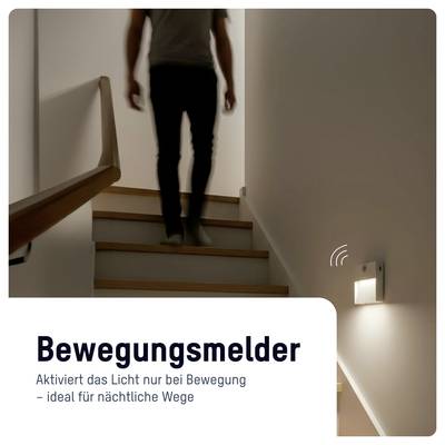 Ansmann Sensor-Nachtlicht NL5R wiederaufladbar 1600-0481 noční světlo s pohybovým senzorem kulatý LED teplá bílá bílá-16