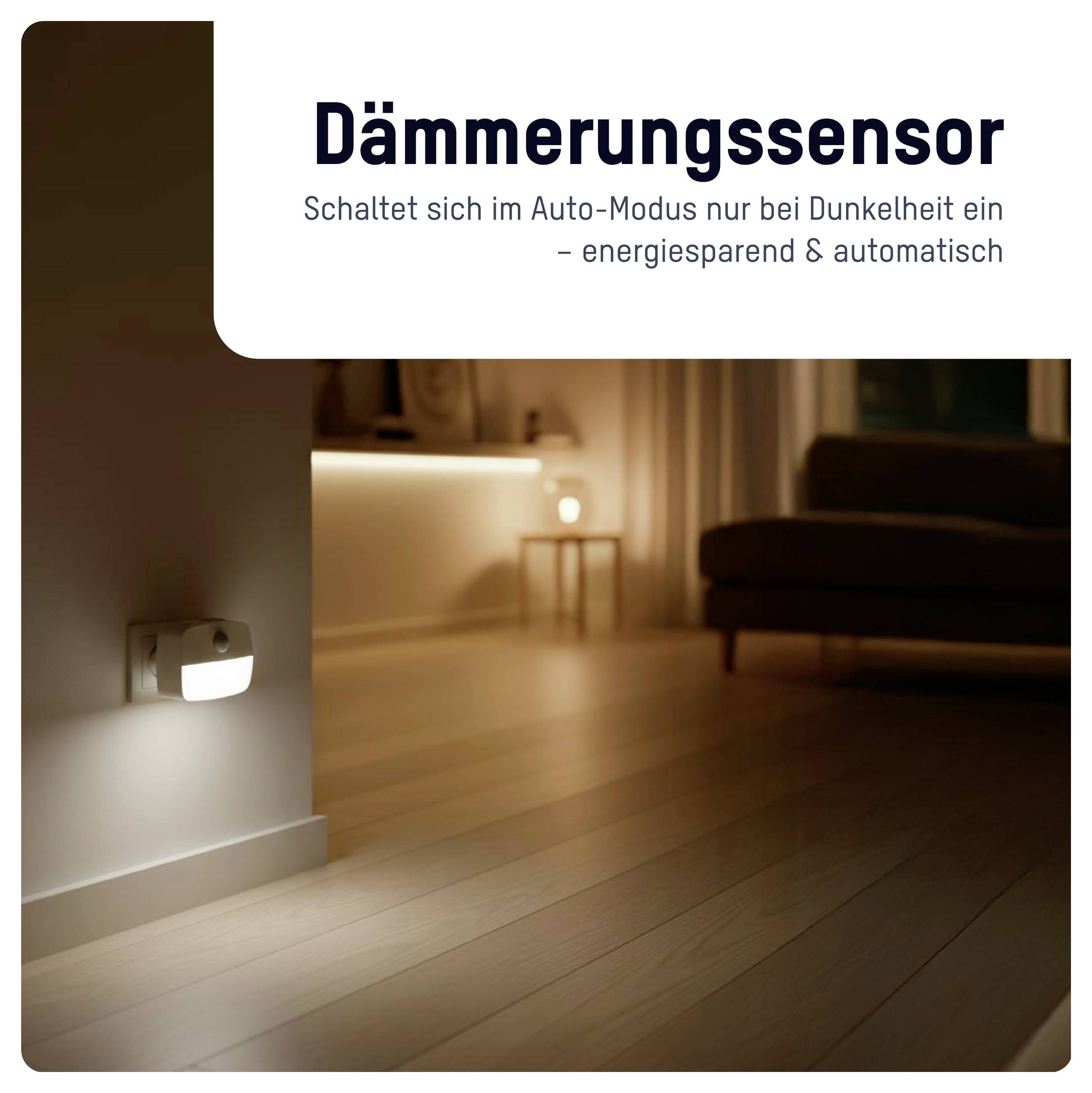 Ansmann Sensor-Nachtlicht NL30 AC 1600-0778 noční světlo s pohybovým senzorem hranatý LED teplá bílá bílá-4