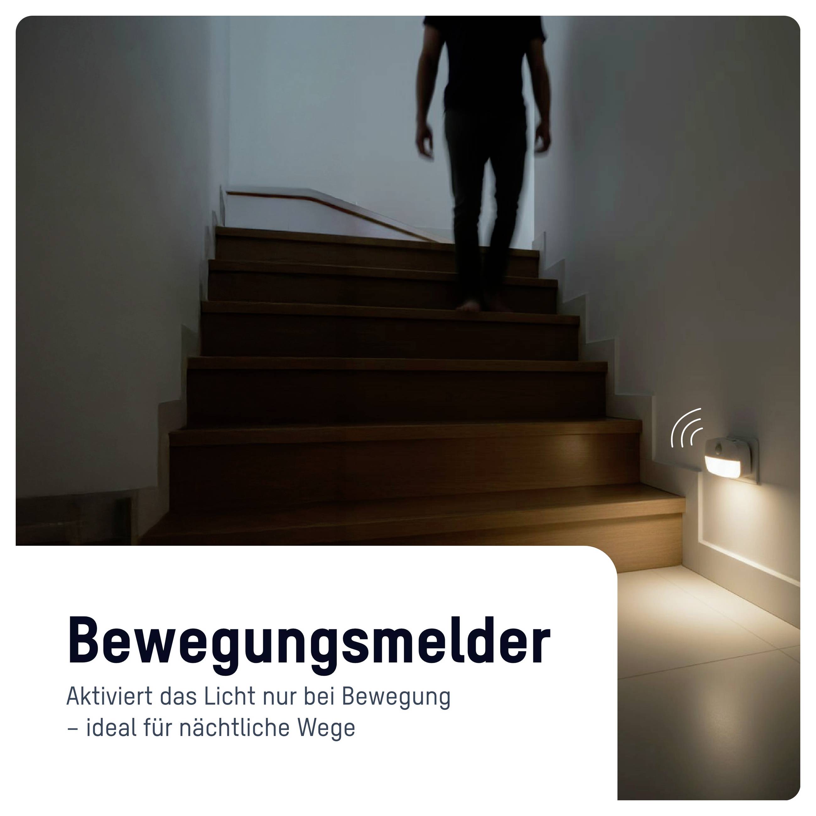 Ansmann Sensor-Nachtlicht NL30 AC 1600-0778 noční světlo s pohybovým senzorem hranatý LED teplá bílá bílá-5