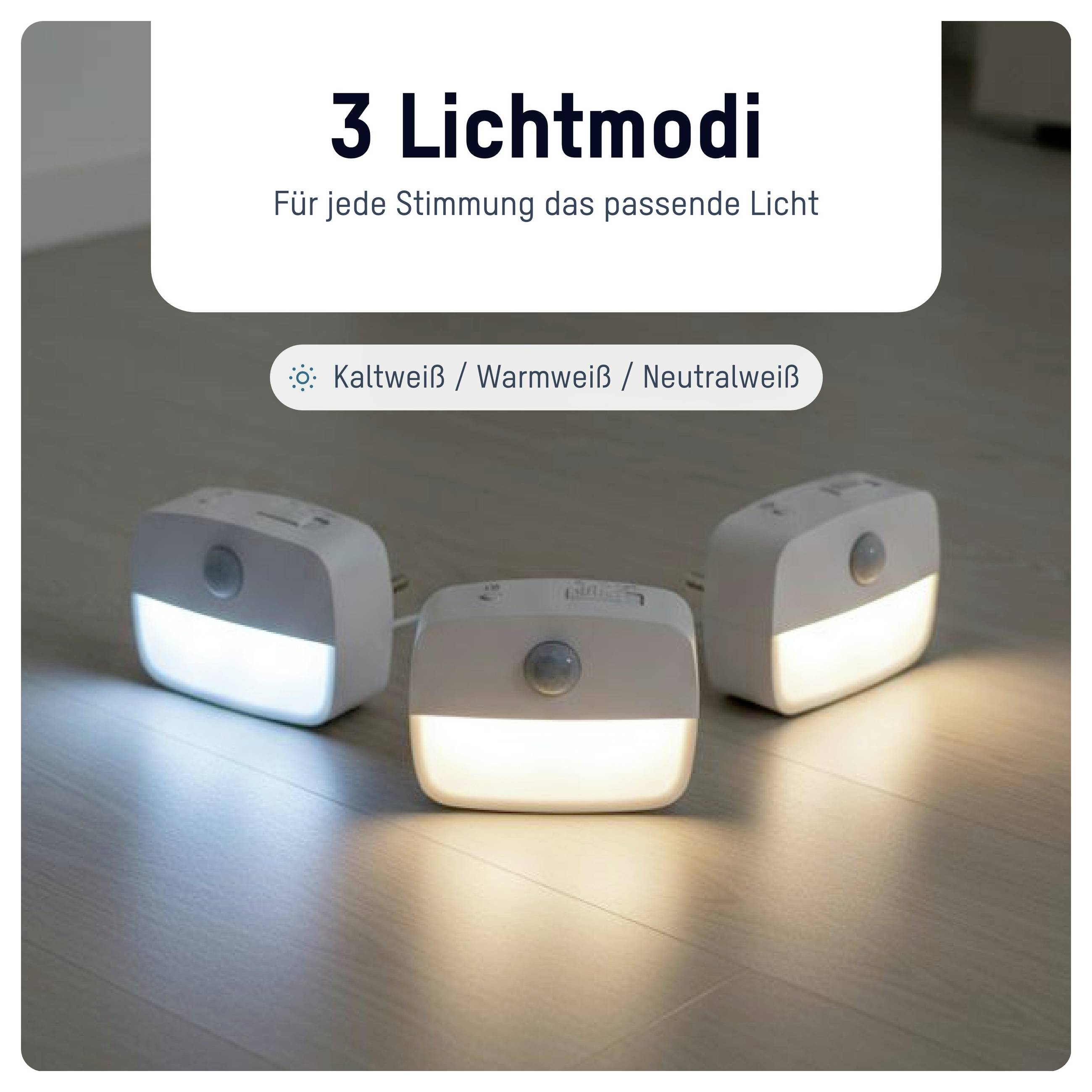 Ansmann Sensor-Nachtlicht NL30 AC 1600-0778 noční světlo s pohybovým senzorem hranatý LED teplá bílá bílá-6