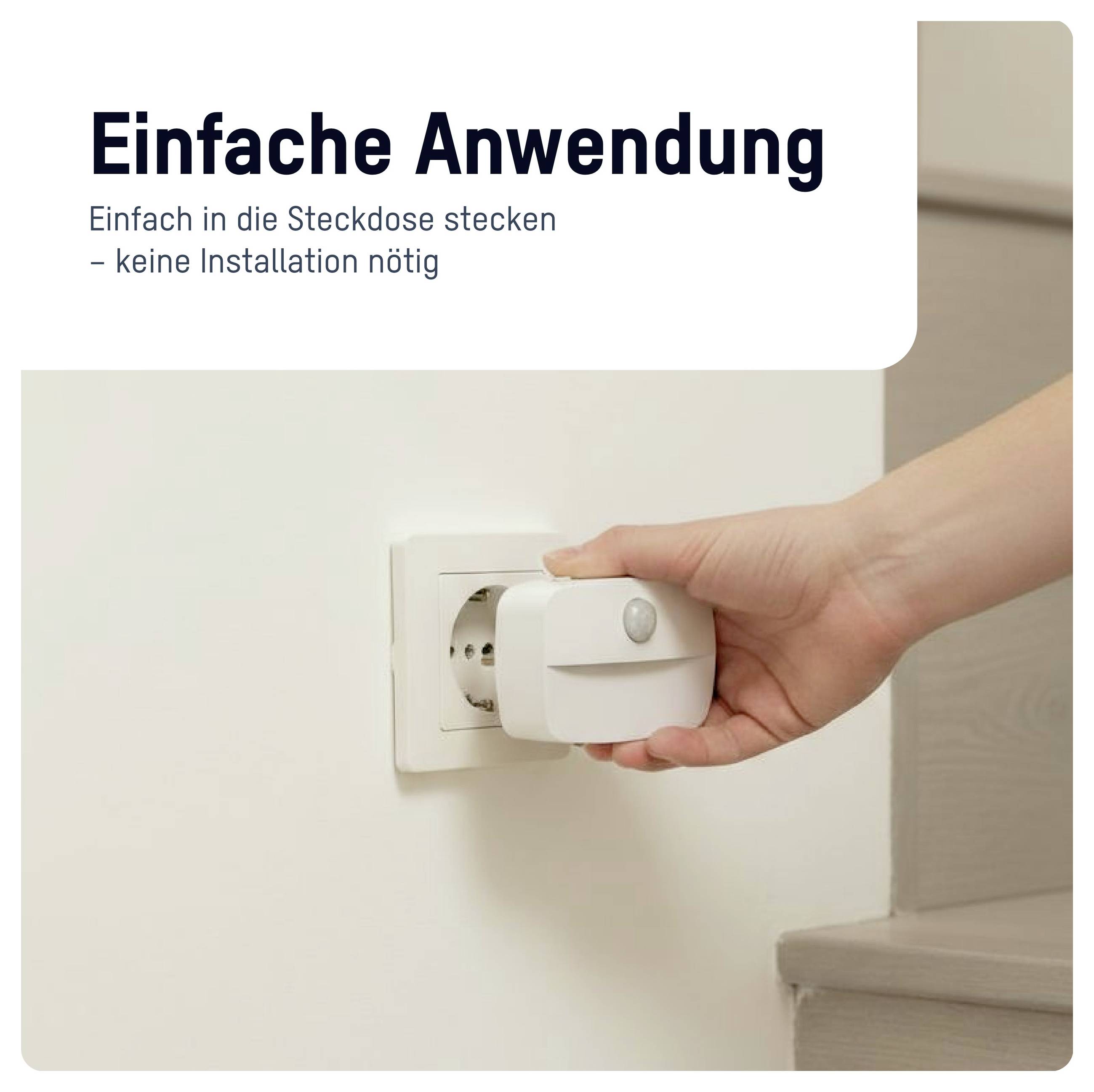 Ansmann Sensor-Nachtlicht NL30 AC 1600-0778 noční světlo s pohybovým senzorem hranatý LED teplá bílá bílá-7
