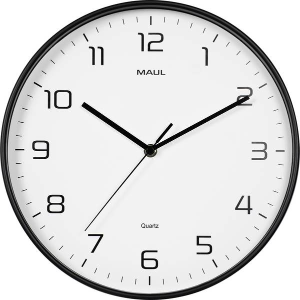 Maul 9051790 Quartz nástěnné hodiny 30 cm x 30 cm x 30 cm x 5 cm x 50 mm, černá, tiché hodiny (bez tikání)