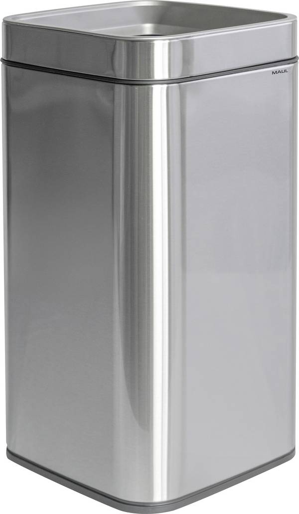 Maul  9502594 odpadkový koš, 25 l, nerezová ocel, (š x v x h) 253 x 504 x 253 mm, černá, stříbrná, s ochranou proti otiskům prstů, 1 ks